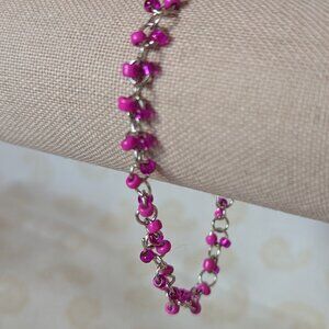Hot Pink Chain Bracelet